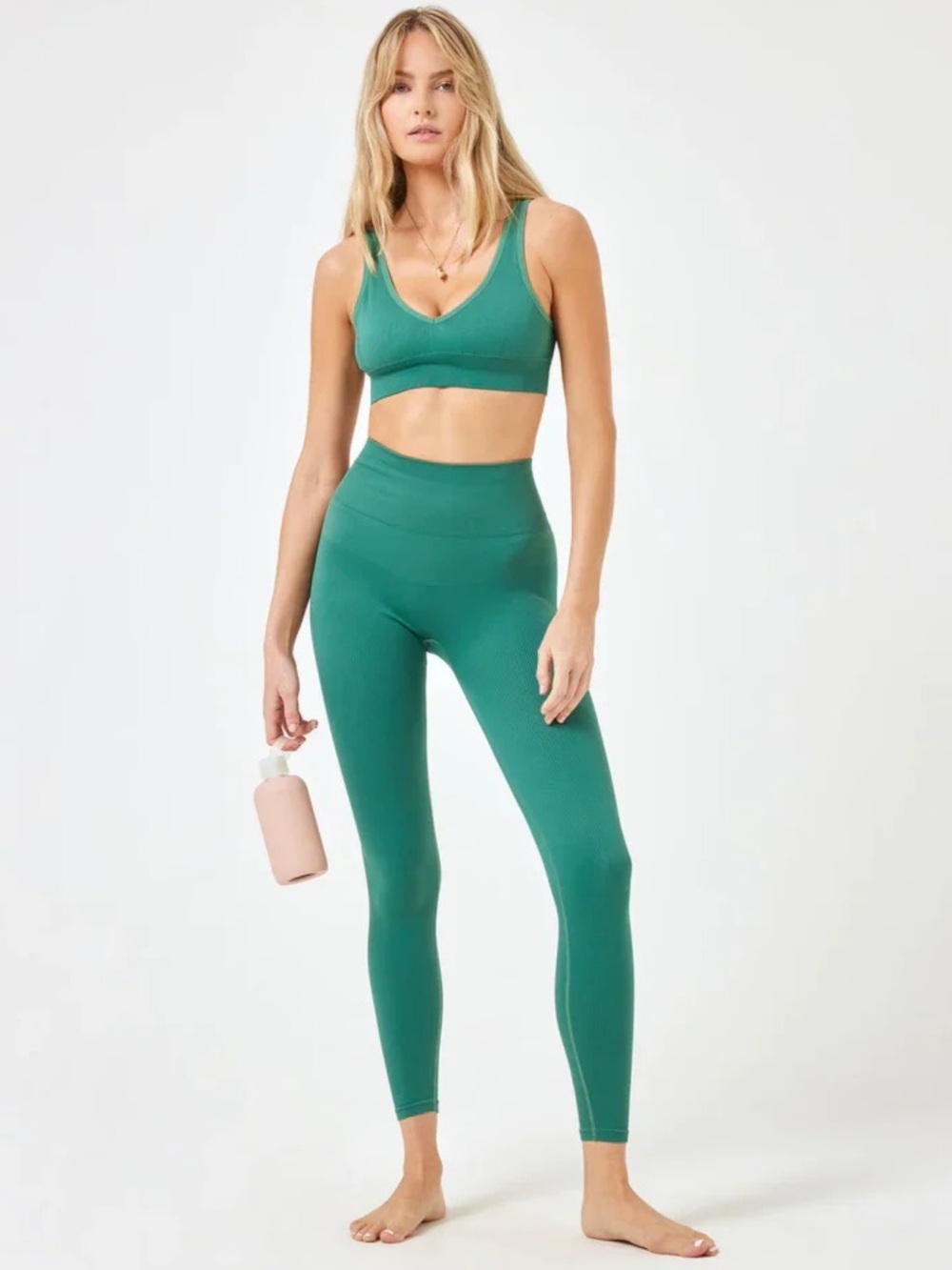 NWT L Space Work It Seamless High Rise Leggings, Cypress Green – Medium / Large